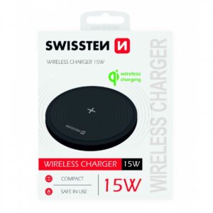 Swissten wireless punjač 15W USB-C crna