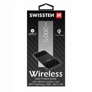 Swissten Wireless Slim Power Bank 5000mAh