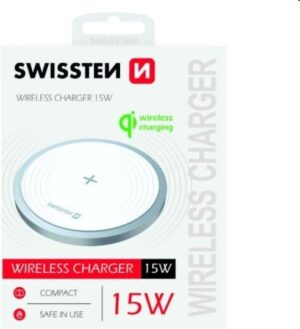 Swissten wireless punjač 15W USB-C bela