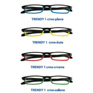 TRENDY 1  (crno-zelene, crno-žute, crno-crvene, crno-plave)
